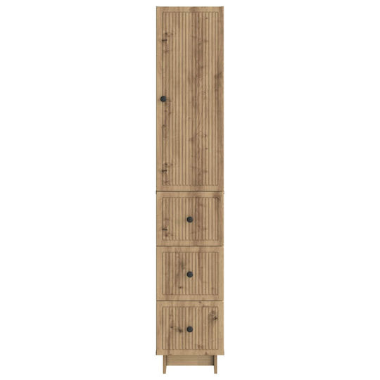 vidaXL Bathroom Column Cabinet Wall Hung M33xD34.5xH90cm Brown