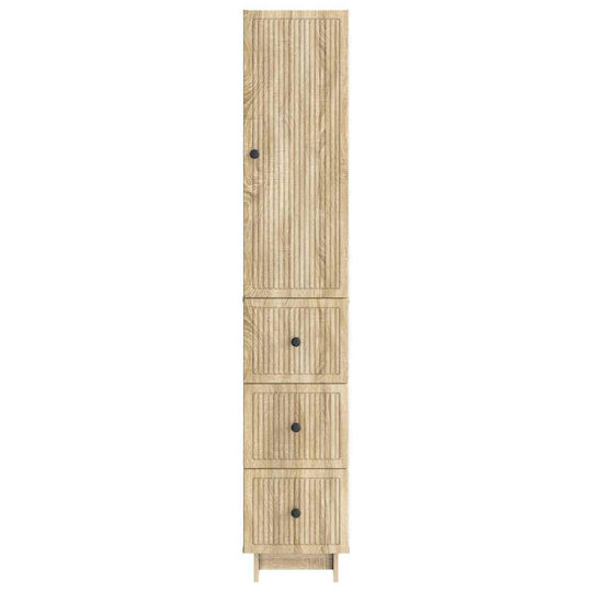 vidaXL Bathroom Column Cabinet Wall Hung M33xD34.5xH90cm Brown