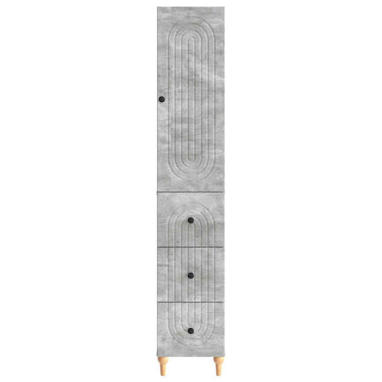 vidaXL Bathroom Column Cabinet Wall Hung M33xD34.5xH90cm Gray