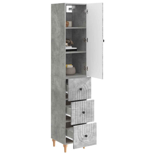 vidaXL Bathroom Column Cabinet Wall Hung M33xD34.5xH90cm Gray