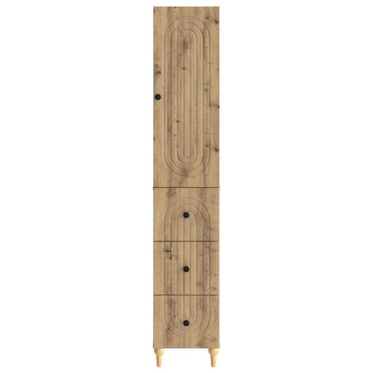 vidaXL Bathroom Column Cabinet Wall Hung M33xD34.5xH90cm Brown