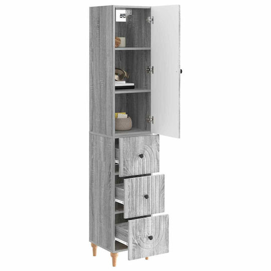vidaXL Στήλη Μπάνιου Τοίχου Μ33xΒ34.5xΥ90cm Γκρι