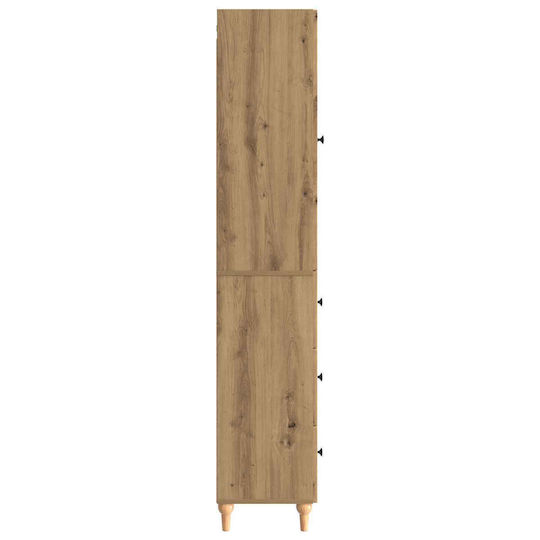 vidaXL Bathroom Column Cabinet Wall Hung M33xD34.5xH90cm Brown