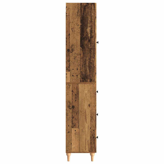 vidaXL Bathroom Column Cabinet Wall Hung M33xD34.5xH90cm Brown