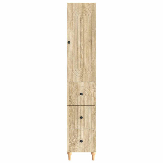vidaXL Στήλη Μπάνιου Τοίχου Μ33xΒ34.5xΥ90cm Καφέ