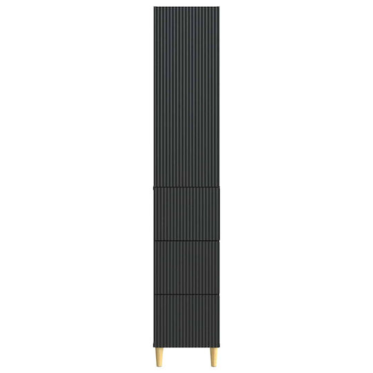 vidaXL Bathroom Column Cabinet Wall Hung M33xL34.5xH90cm Black