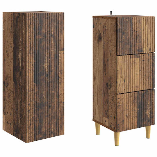 vidaXL Bathroom Column Cabinet Wall Hung M33xD34.5xH90cm Brown