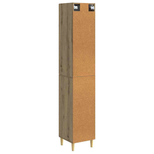 vidaXL Bathroom Column Cabinet Wall Hung M33xD34.5xH90cm Brown
