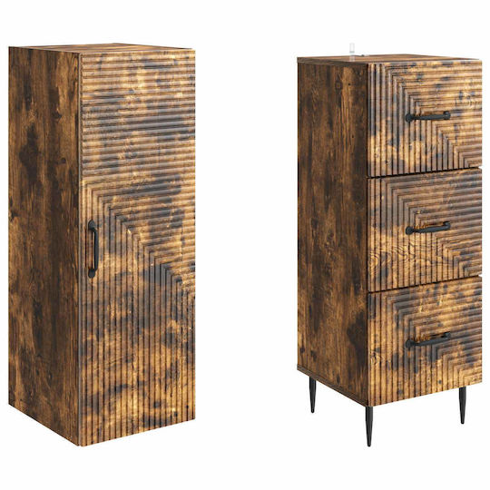 vidaXL Bathroom Column Cabinet Wall Hung M33xD34.5xH90cm Brown