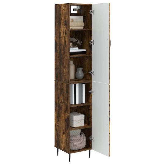 vidaXL Bathroom Column Wall Hung Cabinet 33x34.5x89.5 cm Brown