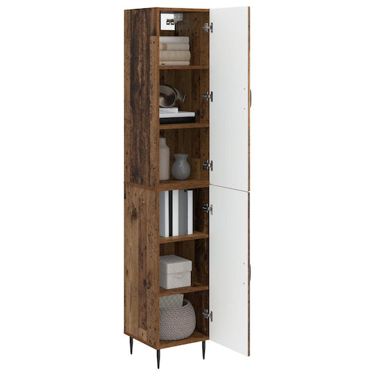 vidaXL Bathroom Column Cabinet Wall Hung M33xL34.5xH89.5cm Brown