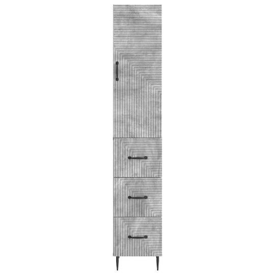 vidaXL Στήλη Μπάνιου Τοίχου Μ33xΒ34.5xΥ90cm Γκρι