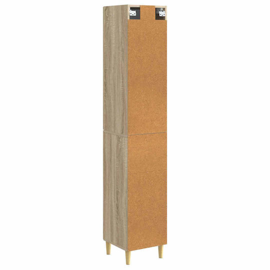 vidaXL Bathroom Column Cabinet Wall Hung W33xD34.5xH90cm Sonoma