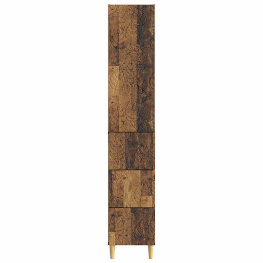 vidaXL Bathroom Column Cabinet Wall Hung M33xL34.5xH90cm Brown
