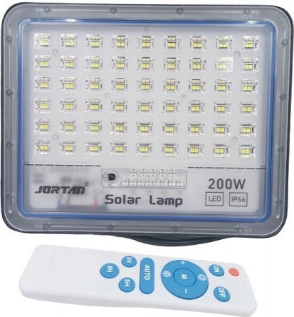 JT Solar LED Flood Light 200W with Photocell and Remote Control