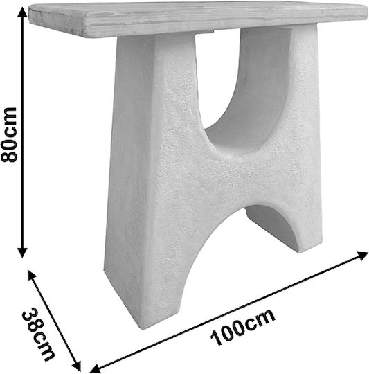Marila Wooden Console Natural-Ecru L100xW38xH80cm