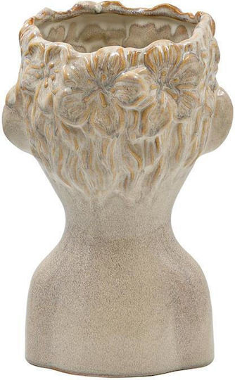 Fylliana Ceramic Beige Plant Pot 19x19x29cm