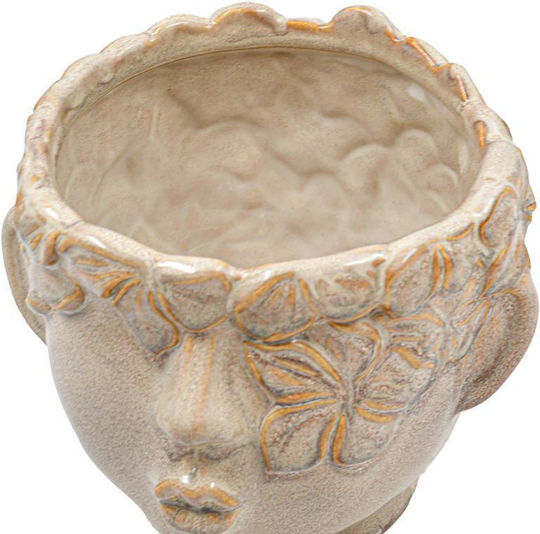 Fylliana Fylliana Keramischer Pflanzentopf Beiges 20x18x16cm