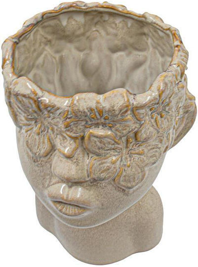 Fylliana Ceramic Beige Plant Pot 19x19x29cm