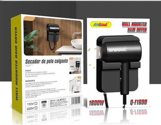 Andowl Uscător de Păr pentru Hotel 1.6kW