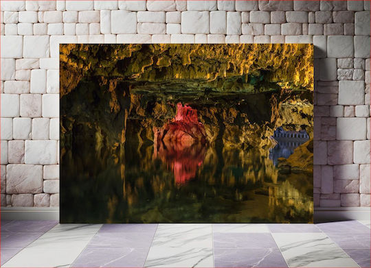 Πίνακας Illuminated Cave Reflection Φωτιζόμενη Αντανάκλαση Σπηλαίου 150x100 Πίνακας Illuminated Cave Reflection Φωτιζόμενη Αντανάκλαση Σπηλαίου 150x100
