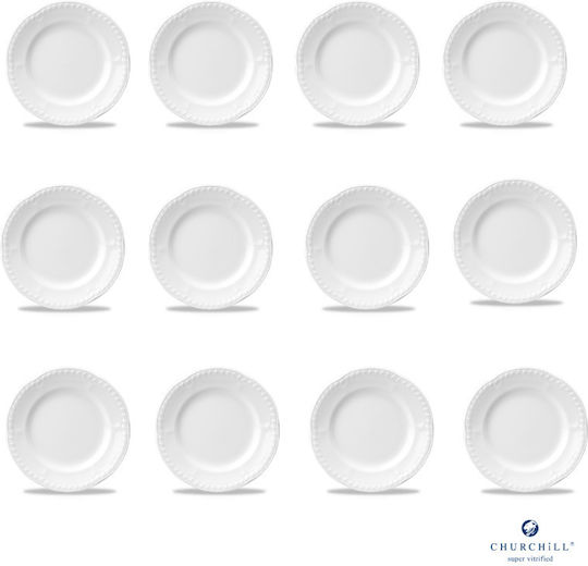 Churchill 1795 Shallow Serving Plate Porcelain White 18.5cm 12 Pieces