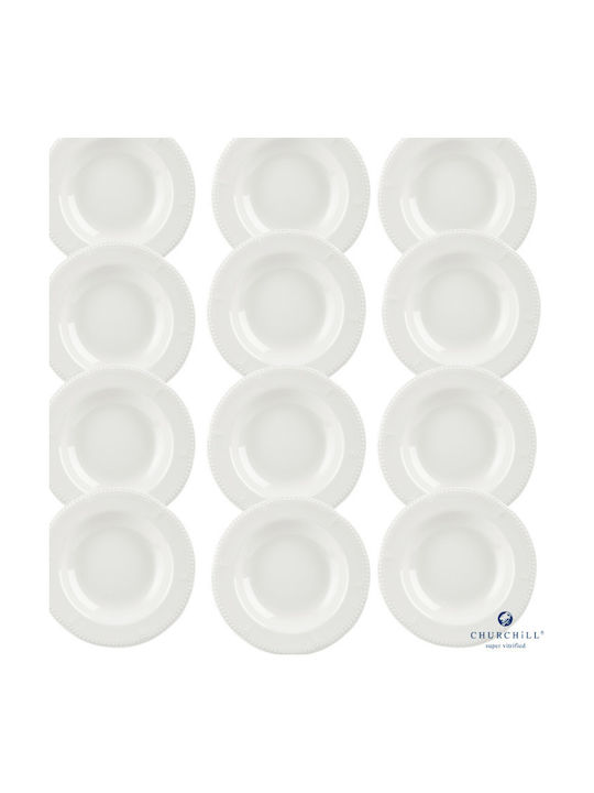 Churchill 1795 Deep Serving Plate Porcelain White 28cm 12 Pieces