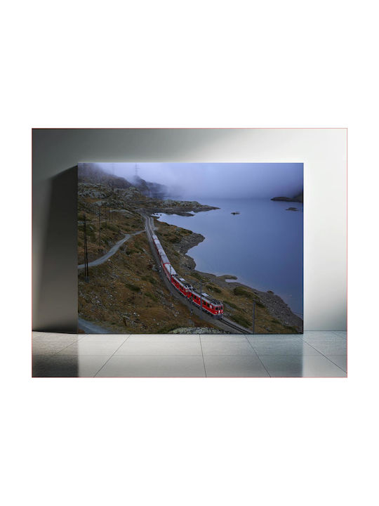 Painting Train In Misty Mountain Landscape Train In Misty Mountain Landscape 150x100
