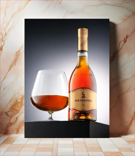 Bottle Of Sarajishvili Brandy And Glass Μπουκάλι Sarajishvili Brandy And Glass 1 Γυάλινος