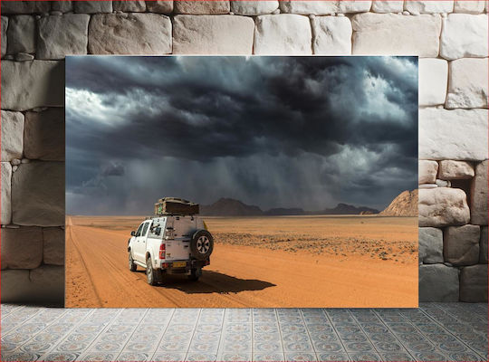 Car In Desert Thunderstorm Αυτοκίνητο Στην Έρημο Καταιγίδα