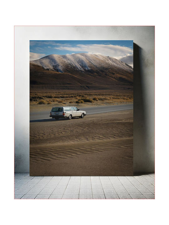 Панел Lonely Car In Mountainous Desert Монашко Автомобил В Планинската Пустиня 50x80