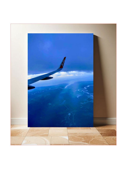 Панел Airplane Wing Over Scenic Landscape Птера Аероплан Над Графичен Пейзаж 100x150
