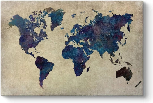 Megapap World Map Πίνακας σε Καμβά 125x80cm