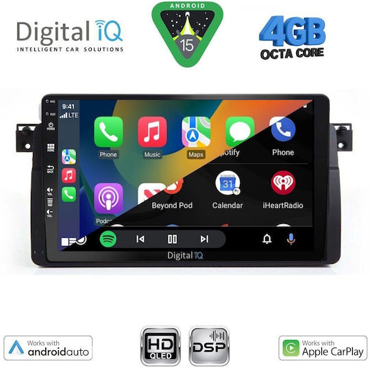 Digital IQ Ηχοσύστημα Αυτοκινήτου για BMW E46 1998-2005 (Bluetooth/USB/WiFi/GPS/Apple-Carplay/Android-Auto) με Οθόνη Αφής 9"