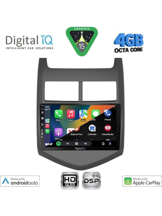 Digital IQ Car Audio System for Chevrolet Aveo 2011-2014 Bluetooth USB WiFi GPS Apple CarPlay Android Auto with 9" Touch Screen