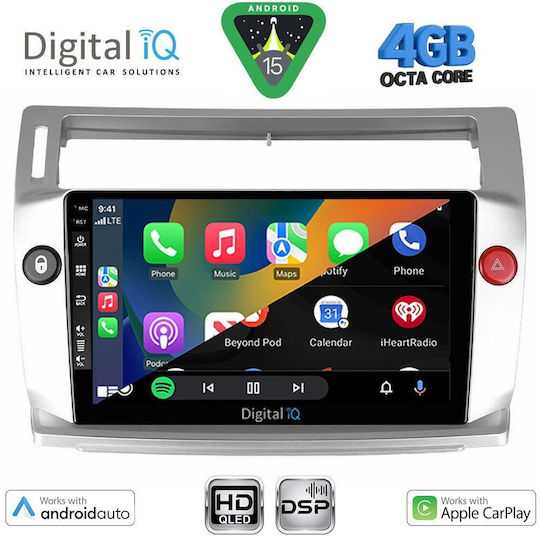 Digital IQ Car Audio System for Citroen C4 2004-2011 (Bluetooth/USB/WiFi/GPS/Apple CarPlay/Android Auto) with 9" Touch Screen