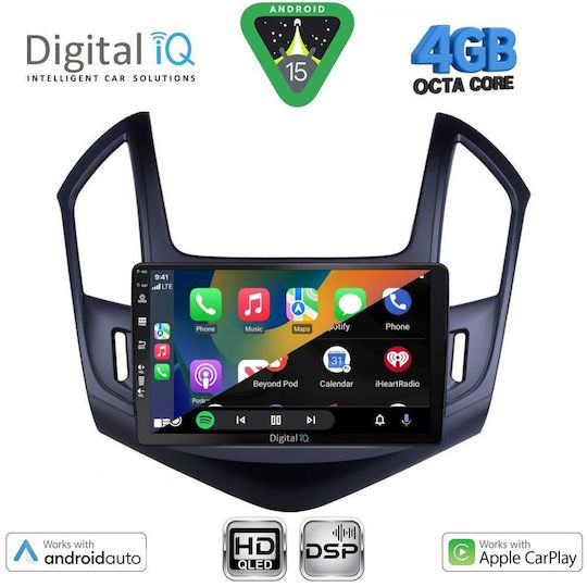 Digital IQ Car Audio System for Chevrolet Cruze 2013-2015 Bluetooth USB WiFi GPS Apple CarPlay Android Auto with 9" Touch Screen