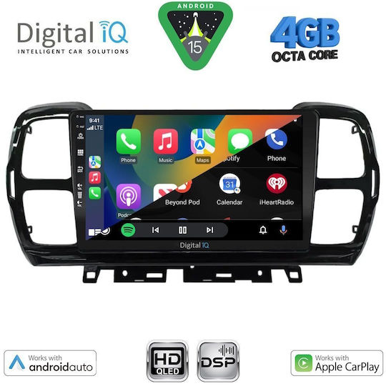 Digital IQ Car Audio System for Citroen C5 Aircross 2017-2021 Bluetooth USB WiFi GPS Apple CarPlay Android Auto with 9" Touch Screen