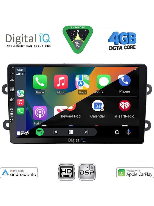 Digital IQ Car Audio System for Dacia Duster 2012-2019 (Bluetooth/USB/WiFi/GPS/Apple CarPlay/Android Auto) with 9" Touch Screen
