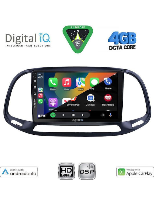 Digital IQ Car Audio System for Opel Combo Fiat Doblo 2015-2018 Bluetooth USB WiFi GPS Apple CarPlay Android Auto with 9" Touch Screen