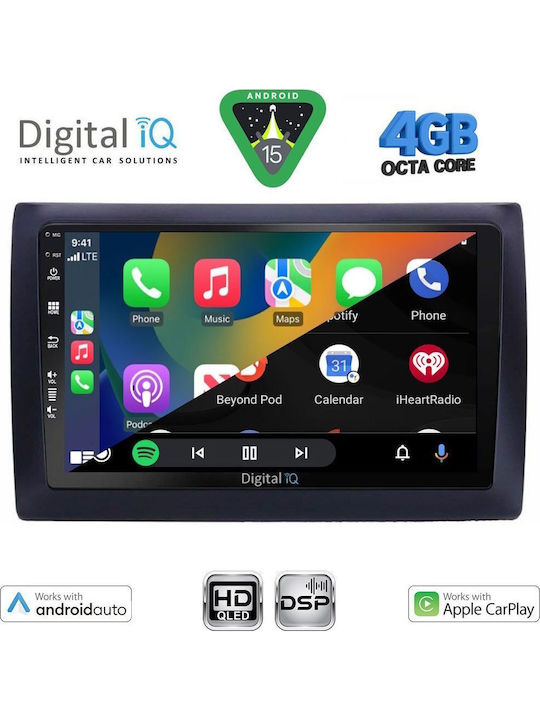 Digital IQ Car Audio System for Fiat Stilo 2001-2007 Bluetooth USB WiFi GPS Apple CarPlay Android Auto with 9" Touch Screen
