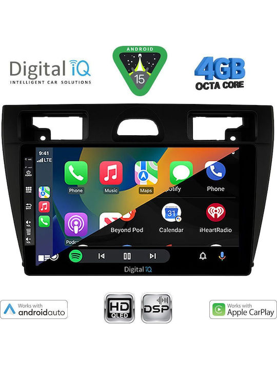 Digital IQ Car Audio System for Ford Fiesta 2005-2008 Bluetooth USB WiFi GPS Apple CarPlay Android Auto with 9" Touch Screen