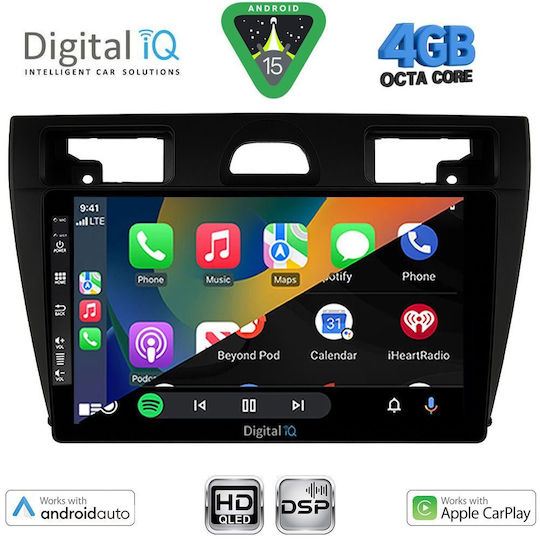 Digital IQ Ηχοσύστημα Αυτοκινήτου για Ford Fiesta 2005-2008 (Bluetooth/USB/WiFi/GPS/Apple-Carplay/Android-Auto) με Οθόνη Αφής 9"