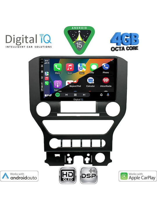Digital IQ Car Audio System for Ford Mustang 2015-2020 (Bluetooth/USB/WiFi/GPS/Apple CarPlay/Android Auto) with 9" Touch Screen