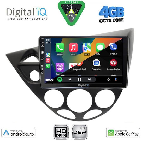 Digital IQ Car Audio System for Ford Focus 1998-2004 (Bluetooth/USB/WiFi/GPS/Apple CarPlay/Android Auto) with 9" Touch Screen