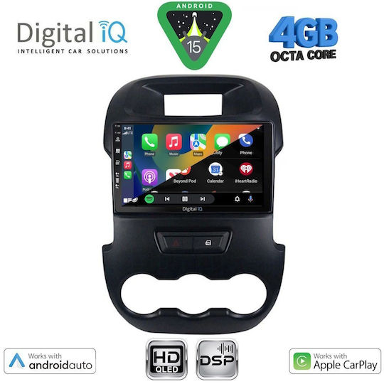 Digital IQ Car Audio System for Ford Ranger 2011-2015 Bluetooth USB WiFi GPS Apple CarPlay Android Auto with 9" Touch Screen