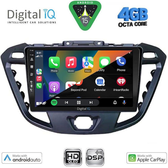 Digital IQ Car Audio System for Ford Transit Custom / Tourneo Custom 2013-2019 (Bluetooth/USB/WiFi/GPS/Apple CarPlay/Android Auto) with 9" Touch Screen