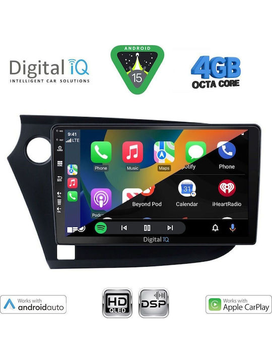 Digital IQ Auto-Audiosystem Für Honda Insight 2009-2014 Mit Touchscreen 9 Zoll Bluetooth USB Eingebautes Wi-Fi GPS Apple CarPlay Android Auto Digital IQ BXF 16205_CPAA