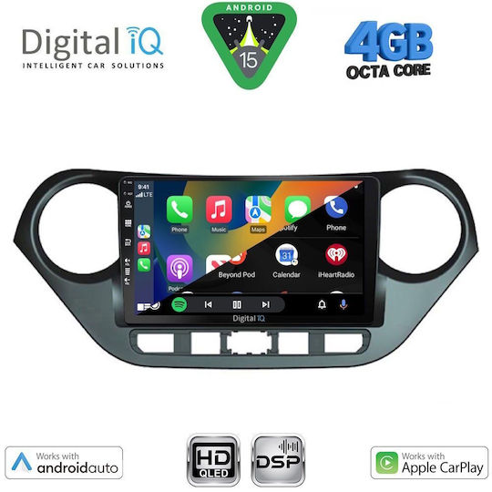 Digital IQ Ηχοσύστημα Αυτοκινήτου για Hyundai i10 2014-2020 (Bluetooth/USB/WiFi/GPS/Apple-Carplay/Android-Auto) με Οθόνη Αφής 9"