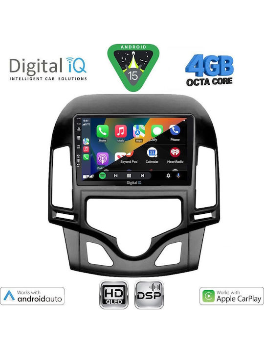 Digital IQ Car Audio System for Hyundai i30 2007-2012 with Clima (Bluetooth/USB/WiFi/GPS/Apple CarPlay/Android Auto) with 9" Touch Screen